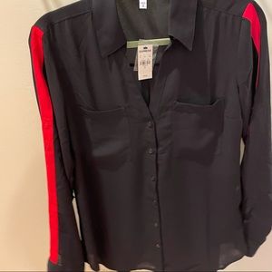 NWT Express Portofino Slim Fit (M).Black button-up